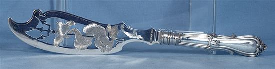 A pair of early Victorian silver fish servers, by Samuel Harwood, Knife 344mm.